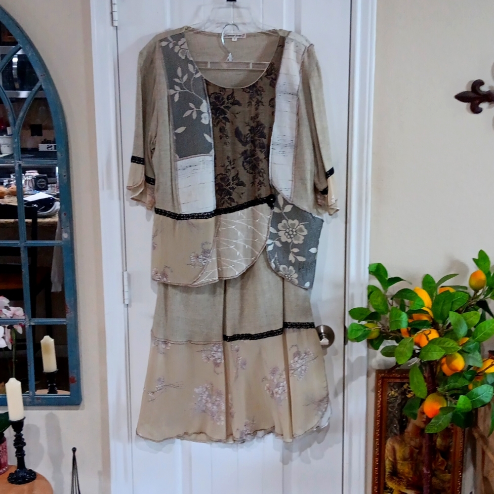 Vtg Spencer Alexis 2pc Set Sz 12 Whimsigoth Art to wear Boho Romantic